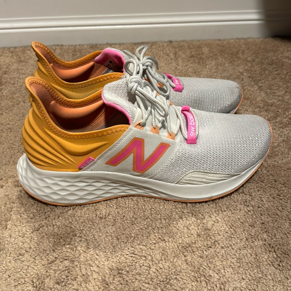 New balance orange and pink sneakers